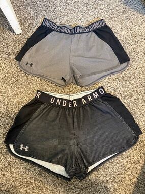 Under Armour Women’s Gray and Black Training Shorts Duo
